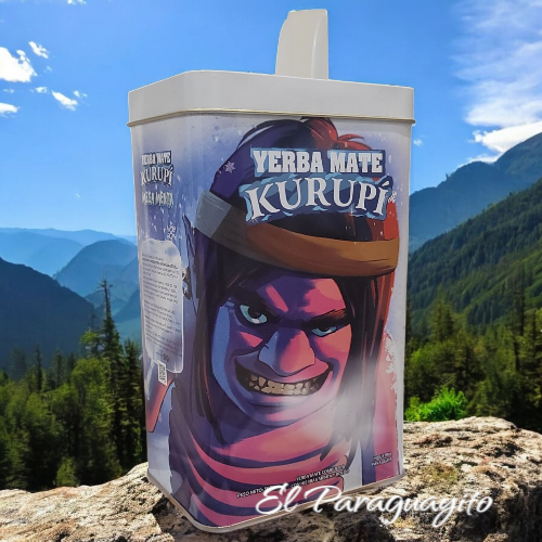 Yerbero lata dosificador + yerba mate Mega Menta