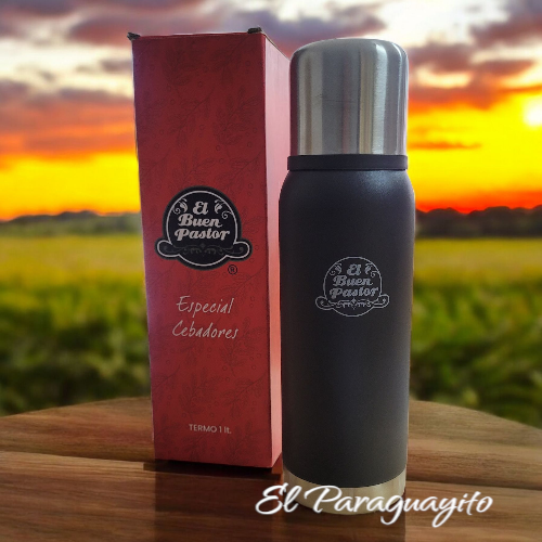 Termo El Buen Pastor 1 litro negro s/m