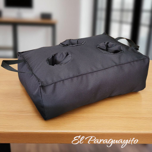 Cojín matero impermeable negro 3 esp