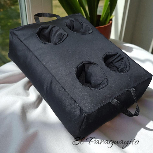 Cojín matero impermeable negro 4 esp