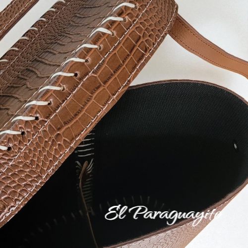 Bolso Matero ecocuero café cocodrilo