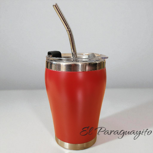 Mate acero urbano colores con tapa y bombilla