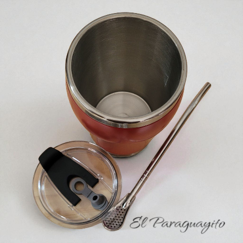 Mate acero urbano colores con tapa y bombilla