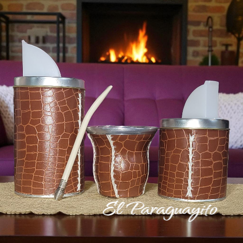 Set Matero 4 piezas Café cocodrilo