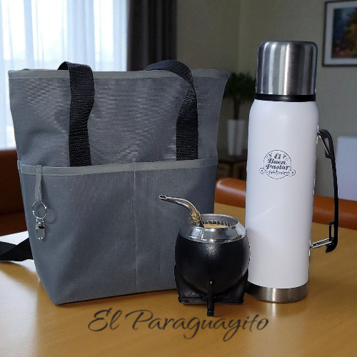 Bolso Matero textil impermeable gris