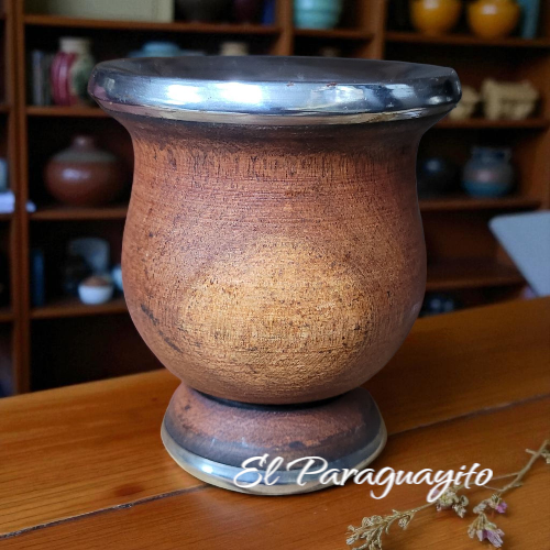 Mate de algarrobo base y virola de acero inox