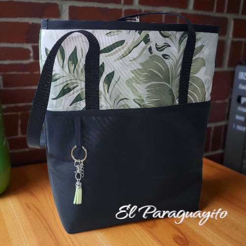 Bolso Matero textil impermeable negro y selva