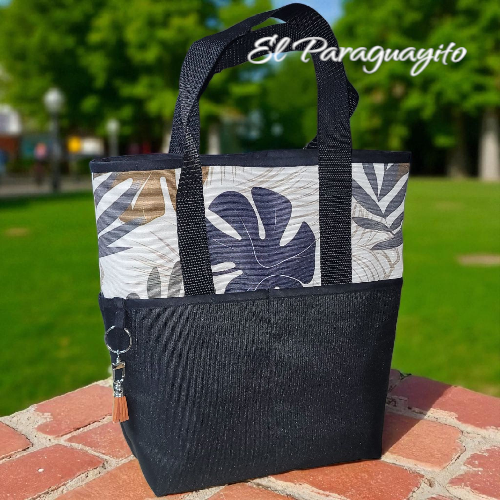 Bolso Matero textil impermeable negro azulado