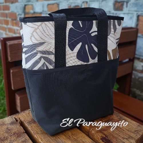 Bolso Matero textil impermeable negro azulado