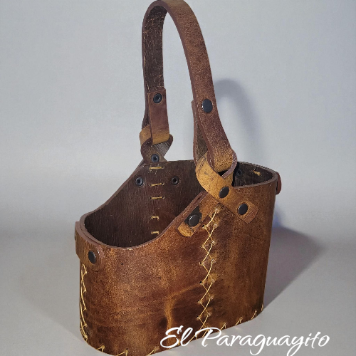 Canasto matero 2 comp café envejecido corbatín