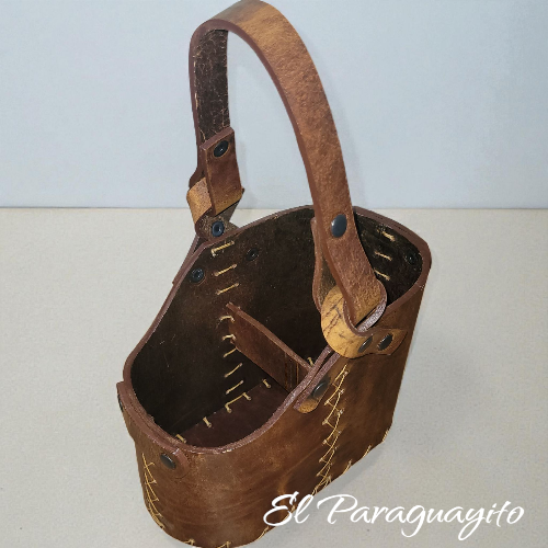 Canasto matero 2 comp café envejecido corbatín