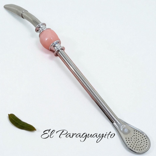 Bombilla piedra color rosada