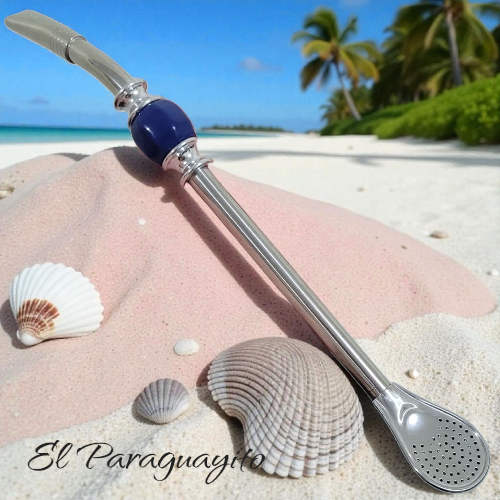 Bombilla piedra color azul