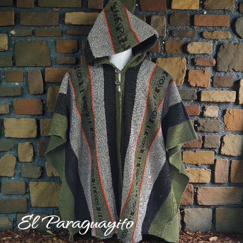 Poncho Lana verde olivo