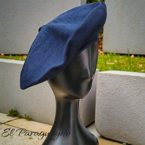 Boina diseño en azul marino liso (no elasticado)