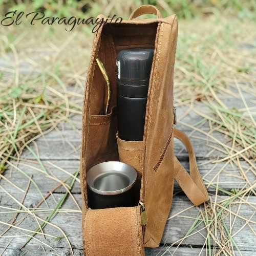 Bolso matero cuero Alex Café claro