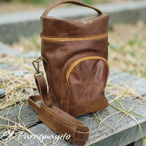 Bolso matero cuero Calafate Café oscuro