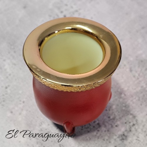 Mate camionero Vegano rojo/dorado