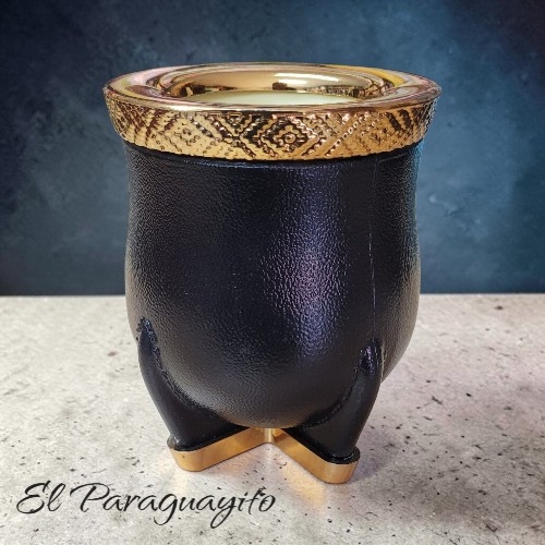 Mate camionero Vegano negro/dorado