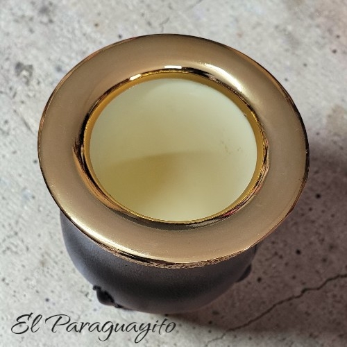 Mate camionero Vegano negro/dorado